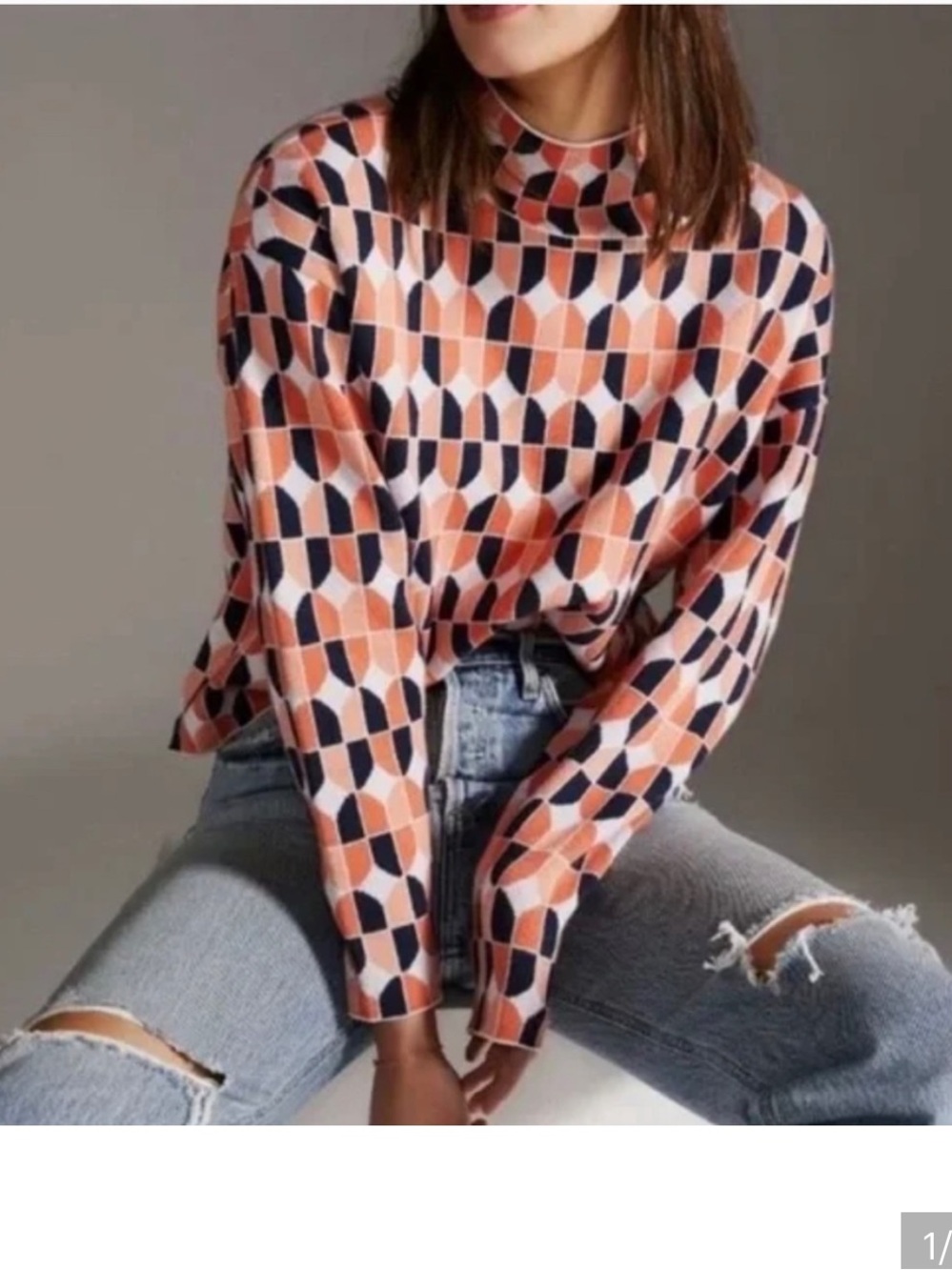 Anthropologie Maeve Carys Mock Neck Sweater Size Large READ